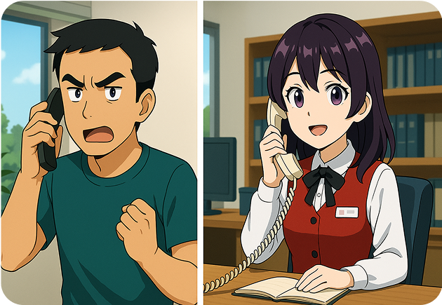 クレームの一時対応