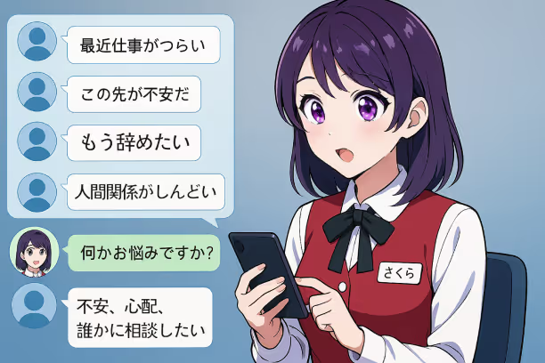 人には言いづらい悩みも、AIとの会話なら自然に出てくる
人には言いづらい悩みも、AIとの会話なら自然に出てくる
人には言いづらい悩みも、AIとの会話なら自然に出てくる