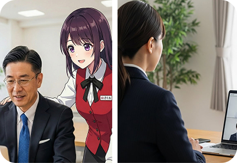 面接フローも柔軟に対応 面接フローも柔軟に対応 面接フローも柔軟に対応