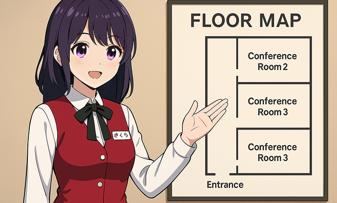 会議室などの案内もAIが対応